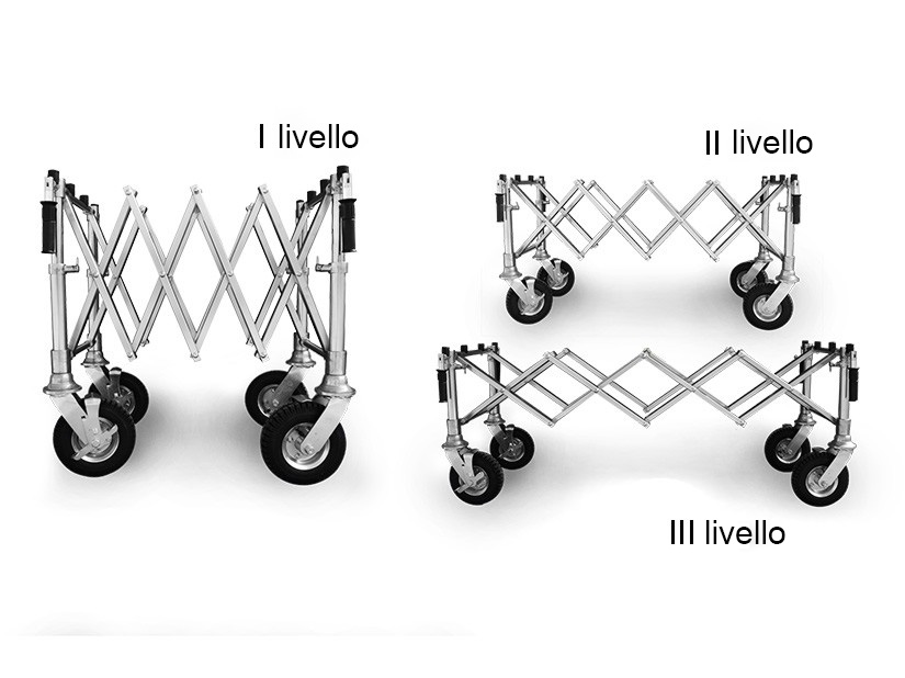 Carrello funerario pieghevole per trasporto sicuro di feretri