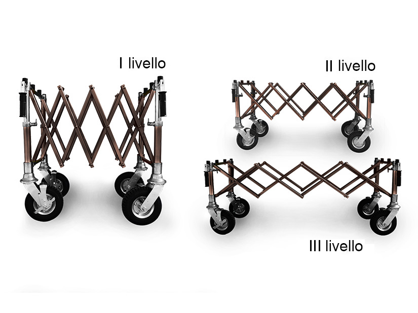 Carrello per trasporto bare con capacità di carico fino a 450 kg