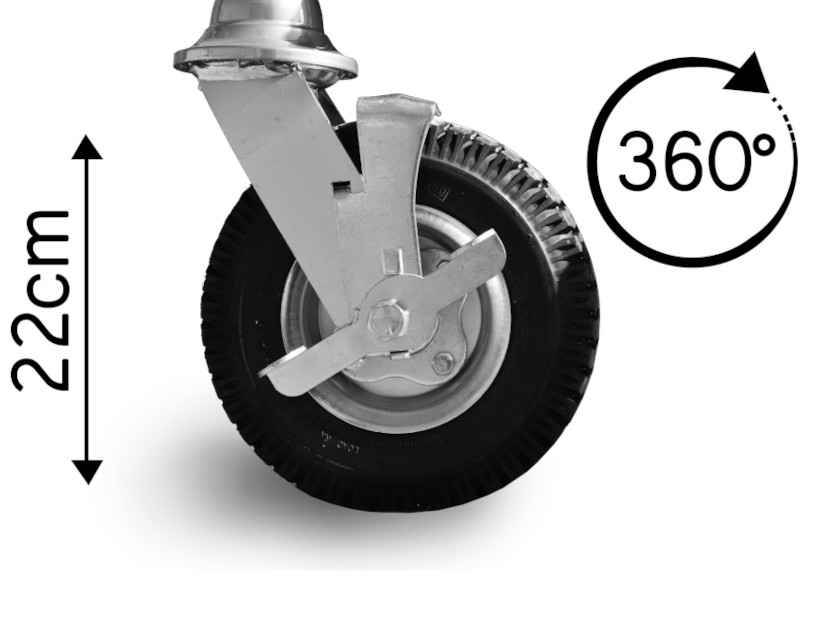 Grandi ruote girevoli da 22 cm