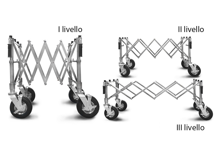 Carrello pieghevole con altezza regolabile