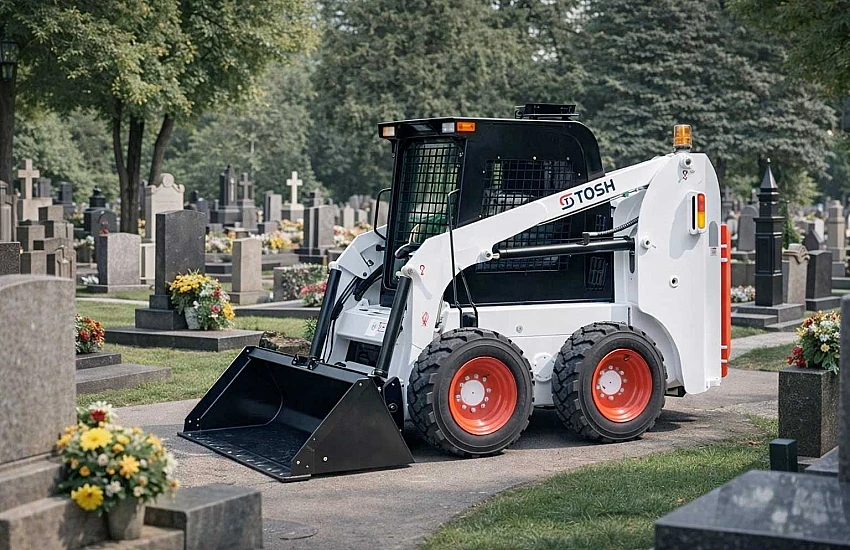 Meccanizzazione dei cimiteri – come scegliere la pala compatta giusta per la manutenzione e la gestione cimiteriale