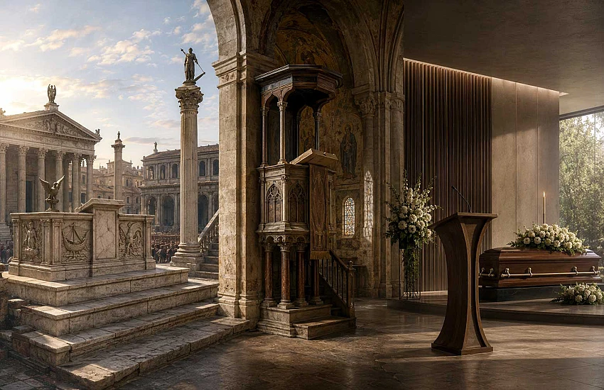 Dai rostri del Foro alla sala del commiato – storia culturale del leggio funebre
