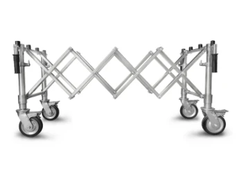 Carrello portaferetri pieghevole COMPACT, ruote piccole, ARGENTO
