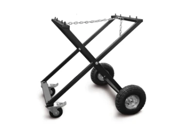Carrello da esterno per il trasporto di bare con regolazione dell’altezza a catena